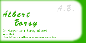 albert borsy business card